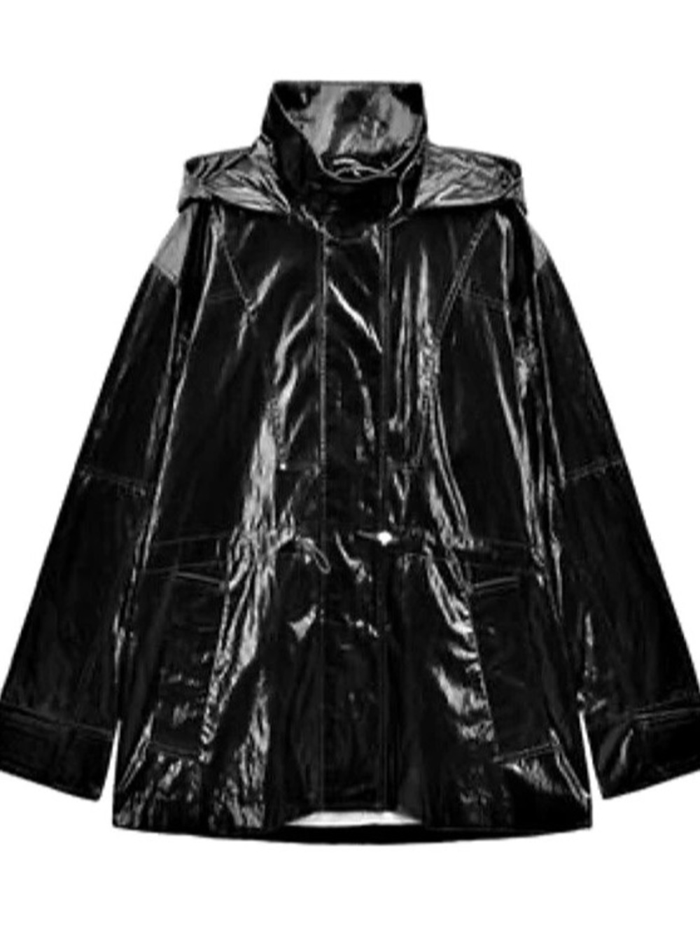 Zara Hooded Utility Jacket Black